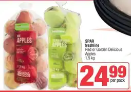 Spar SPAR freshline Red or Golden Delicious Apples offer