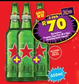 Shoprite Heineken Premium Lager Beer RB 650ml offer
