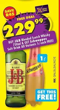 Shoprite J&B BLENDED SCOTCH WHISKY 750ml offer