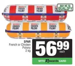 Spar SPAR French or Chicken Polony offer