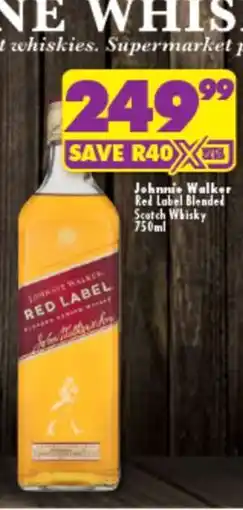 Shoprite Johnnie Walker Red Label Blended Scotch Whisky 750ml offer