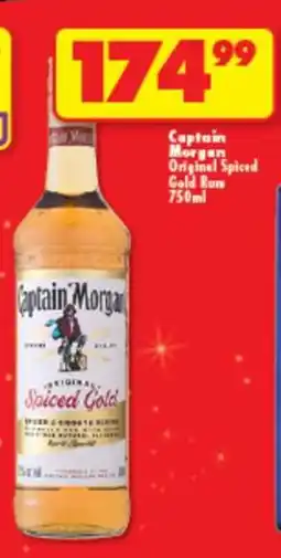 Shoprite CAPTAIN MORGAN ORIGINAL SPICED GOLD RUM 750ml offer
