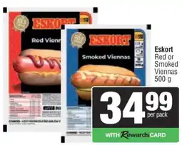 Spar Eskort Red or Smoked Viennas 500 g offer