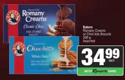 Spar BAKERS Romany Creams or Choc-kits Biscuits offer