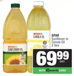 Spar SPAR Sunflower or Canola Oil offer