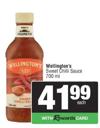 Spar Wellington's Sweet Chilli Sauce offer