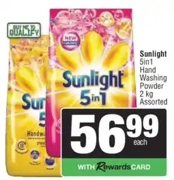 Spar Sunlight 5in1 Hand Washing Powder 2 kg Assorted offer