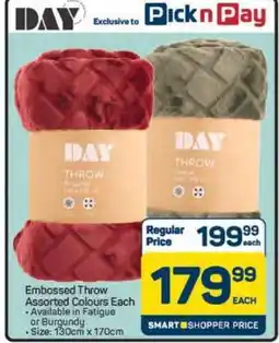 Pick n Pay Hypermarket DAY Throw offer