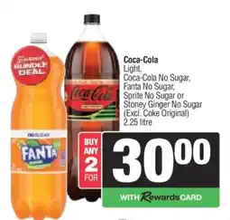 Spar Coca-Cola Light, Coca-Cola No Sugar, Fanta No Sugar, Sprite No Sugar or Stoney Ginger No Sugar offer