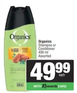 Spar Organics Shampoo or Conditioner offer