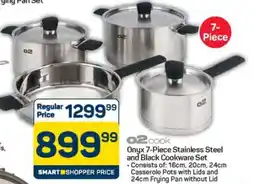 Pick n Pay Hypermarket Onyx 7-Piece Stainless Steel and Black Cookware Set offer