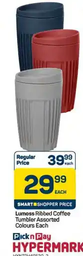 Pick n Pay Hypermarket Lumos Ribbed Coffee Tumbler offer