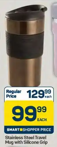 Pick n Pay Hypermarket Stainless Steel Travel Mug with Silicone Grip offer