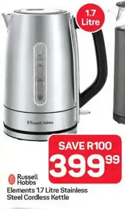 Pick n Pay Hypermarket Russell Hobbs Elements 1.7 Litre Stainless Steel Cordless Kettle offer