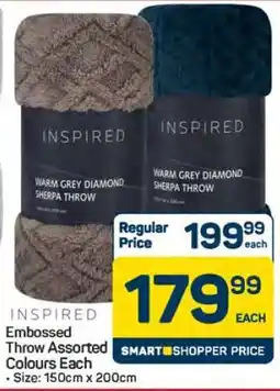 Pick n Pay Hypermarket Embossed Throw Assorted Colours Each offer