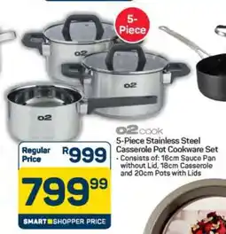 Pick n Pay Hypermarket 5-Piece Stainless Steel Casserole Pot Cookware Set offer