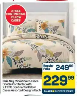 Pick n Pay Hypermarket Blue Sky Microfibre 3-Piece Double Comforter offer