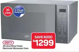 Pick n Pay Hypermarket DEFY 30 Litre Mirror Finish Electronic Microwave Oven offer