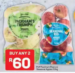 Pick n Pay PnP Packham Pears or Seasonal Apples 1.5kg offer