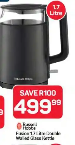 Pick n Pay Hypermarket Russell Hobbs Fusion 1.7 Litre Double Walled Glass Kettle offer
