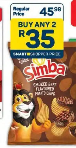 Pick n Pay Simba Smoked Beef Flavoured Potato Chips offer