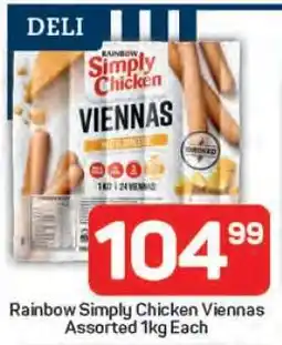 Pick n Pay Rainbow Simply Chicken Viennas Assorted 1kg Each offer