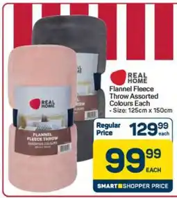 Pick n Pay Hypermarket Flannel Fleece Throw Assorted Colours Each offer