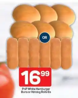 Pick n Pay PnP White Hamburger Buns or Hotdog Rolls 6s offer