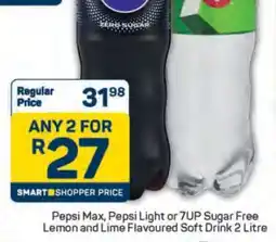 Pick n Pay Pepsi Max, Pepsi Light or 7UP Sugar Free Lemon and Lime Flavoured Soft Drink 2 Litre offer