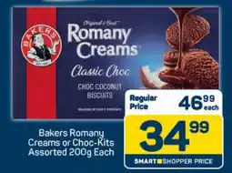 Pick n Pay Bakers Romany Creams or Choc-Kits Assorted 200g Each offer