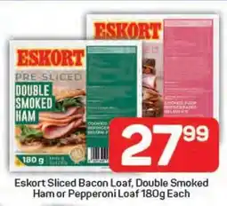 Pick n Pay Eskort Sliced Bacon Loaf, Double Smoked Ham or Pepperoni loaf 180g Each offer