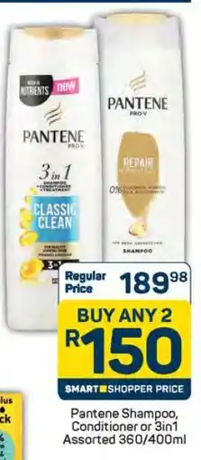 Pick n Pay Pantene Shampoo, Conditioner or 3in1 Assorted 360/400ml offer