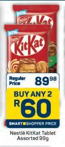 Pick n Pay Nestlé KitKat Tablet Assorted 99g offer