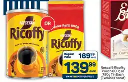 Pick n Pay Nescafé Ricoffy Pouch 800g or 750g Tin offer