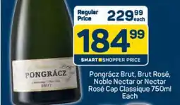 Pick n Pay Pongrácz Brut, Brut Rosé, Noble Nectar or Nectar Rosé Cap Classique 750ml offer