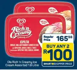 Pick n Pay Ola Rich ‘n Creamy Ice Cream Assorted 1.8 Litre offer