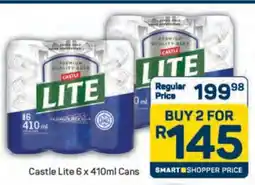 Pick n Pay Castle Lite 6 x 410ml Cans offer