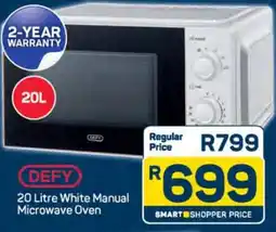 Pick n Pay DEFY 20 Litre White Manual Microwave Oven offer
