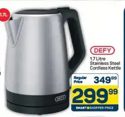 Pick n Pay DEFY 1.7 Litre Stainless Steel Cordless Kettle offer