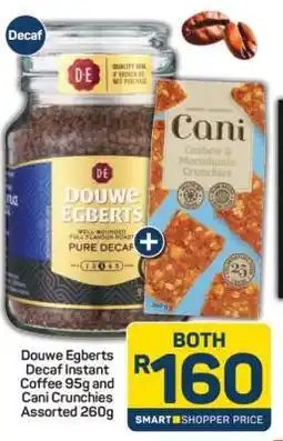 Pick n Pay Douwe Egberts Decaf Instant Coffee 95g and Cani Crunchies Assorted 260g offer