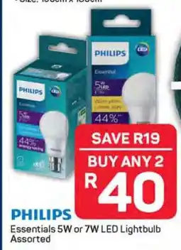 Pick n Pay PHILIPS Essentials 5W or 7W LED Lightbulb Assorted offer
