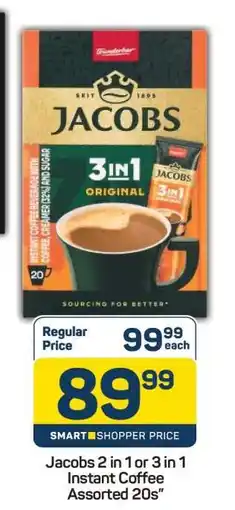 Pick n Pay Jacobs 2 in 1 or 3 in 1 Instant Coffee Assorted 20s offer