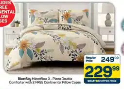 Pick n Pay Blue Sky Microfibre 3-Piece Double Comforter offer