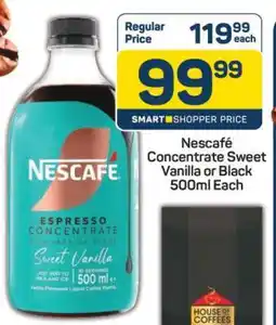 Pick n Pay Nescafé Concentrate Sweet Vanilla or Black 500ml Each offer