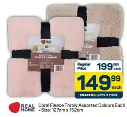 Pick n Pay Coral Fleece Throw Assorted Colours Each offer