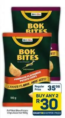 Pick n Pay PnP Bok Bites Potato Chips Assorted 100g offer