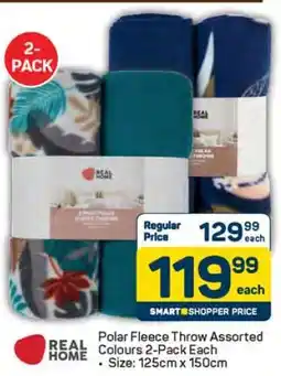 Pick n Pay Polar Fleece Throw Assorted Colours 2-Pack offer