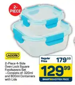 Pick n Pay Addis 2-Piece 4-Side Oven Lock Square Foodsavers Set offer