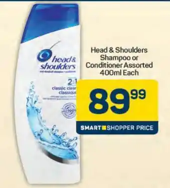 Head & Shoulders Shampoo Or Conditioner Assorted-400ml Each