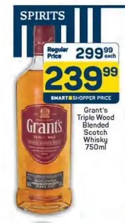 Pick n Pay Grant's Triple Wood Blended Scotch Whisky 750ml offer